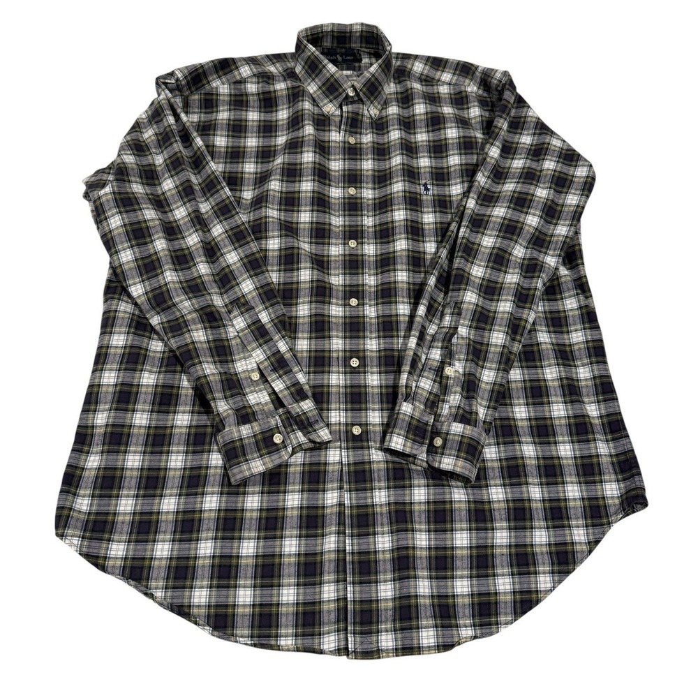 Ralph Lauren Blake Pony Button Down Shirt Plaid Cotton Men's L
